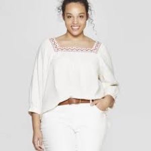 Universal Thread embroidered linen tunic